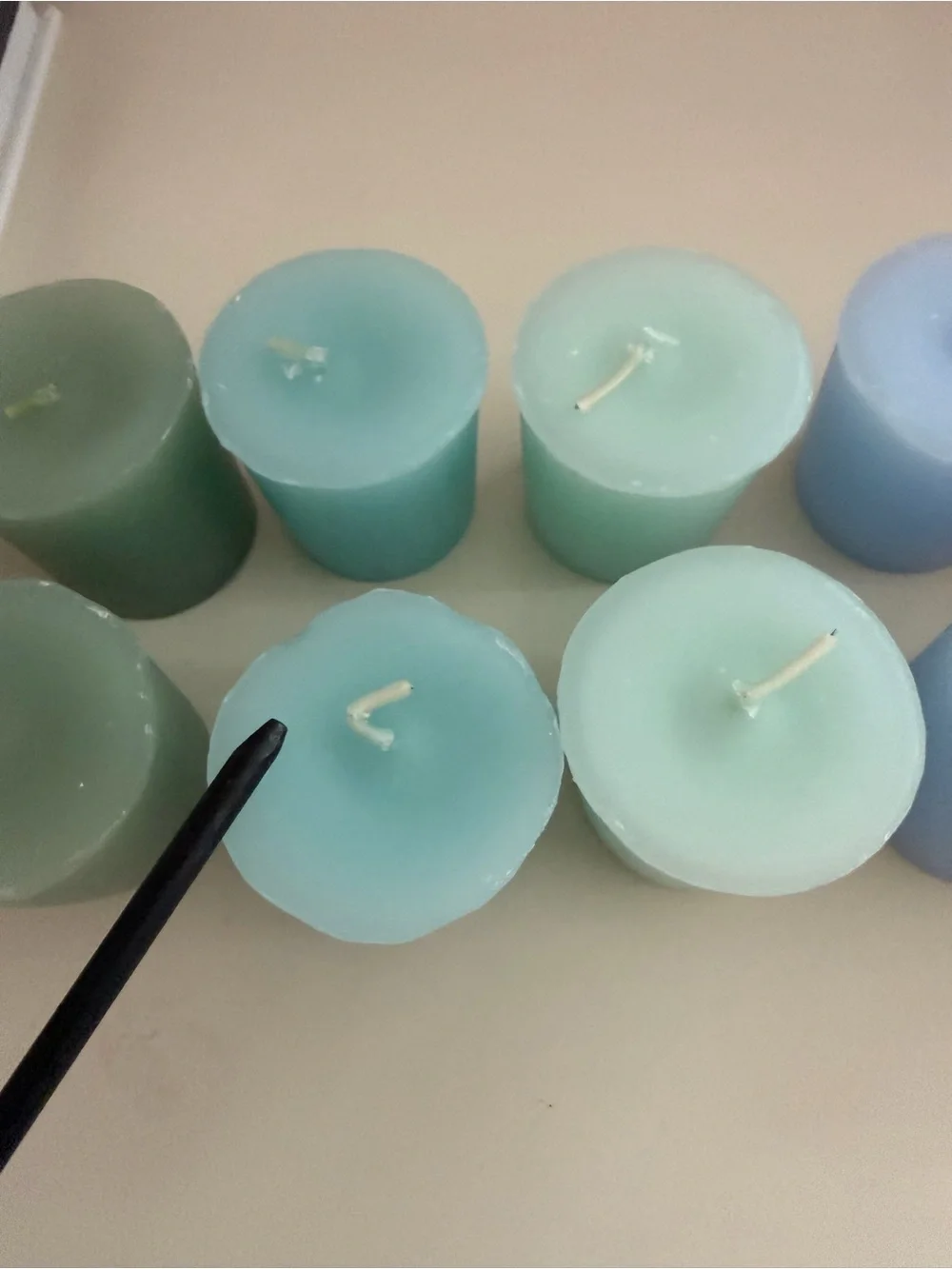 NEW Votive Candles Set of 12 Pastel Colors Unscented Boxed Pillar 2” Tall